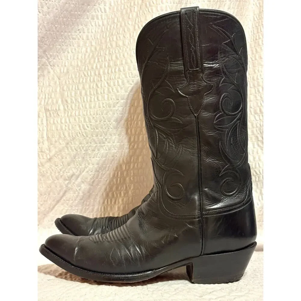 Lucchese Classics L1309 Goatskin Vine Leather Cowboy Western Boots Mens Size 8.5